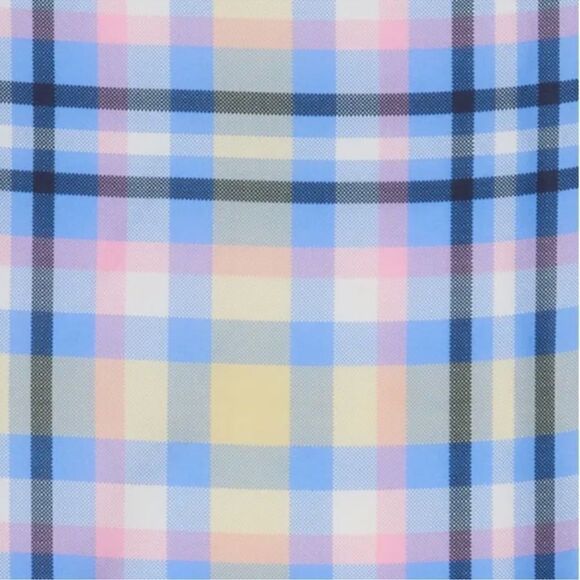 kate spade Blue Pastel Yellow Pink Garden Plaid Square Scarf - Picture 6 of 7